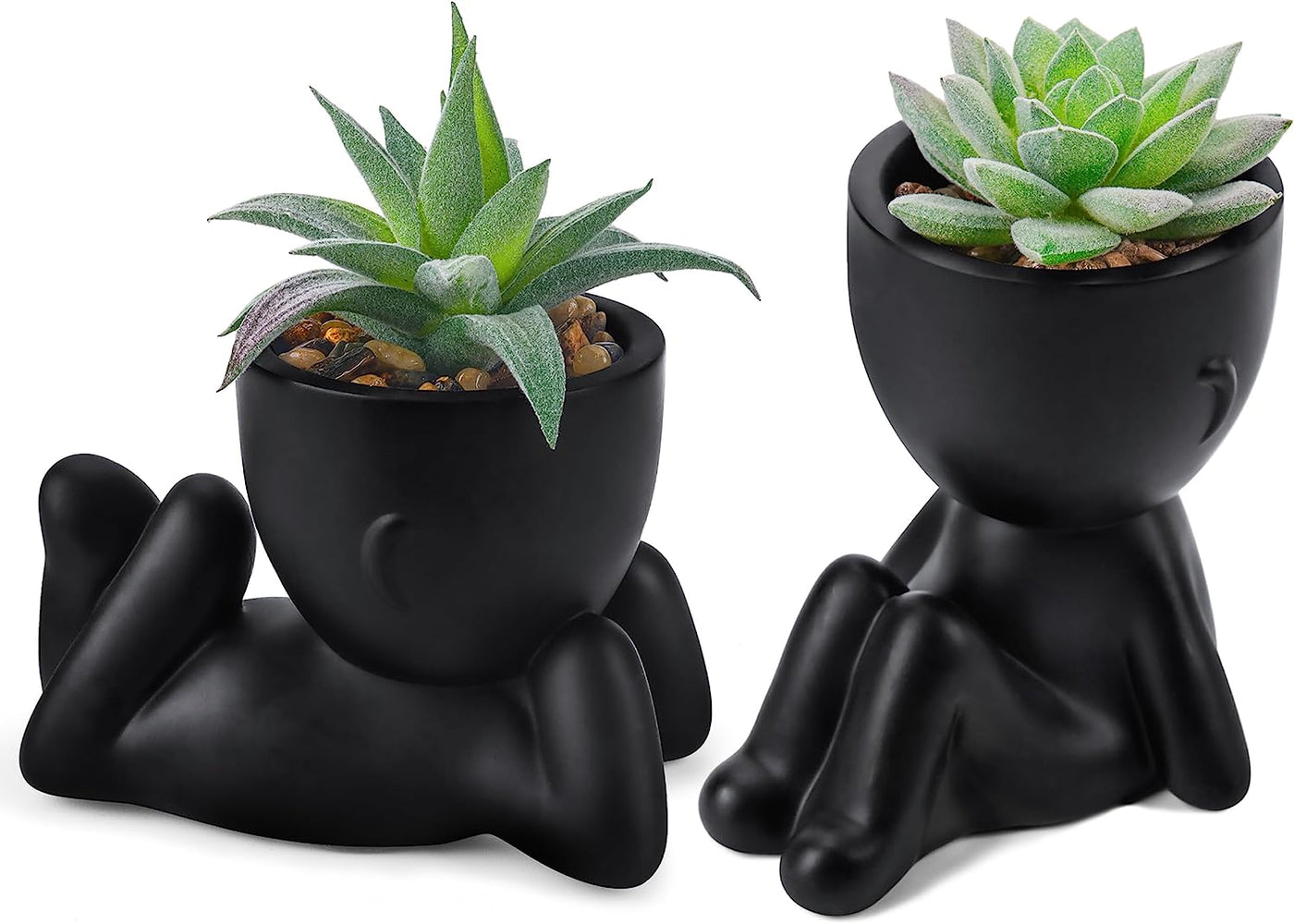 Set of 2 Fake Plants Artificial Succulent Plants