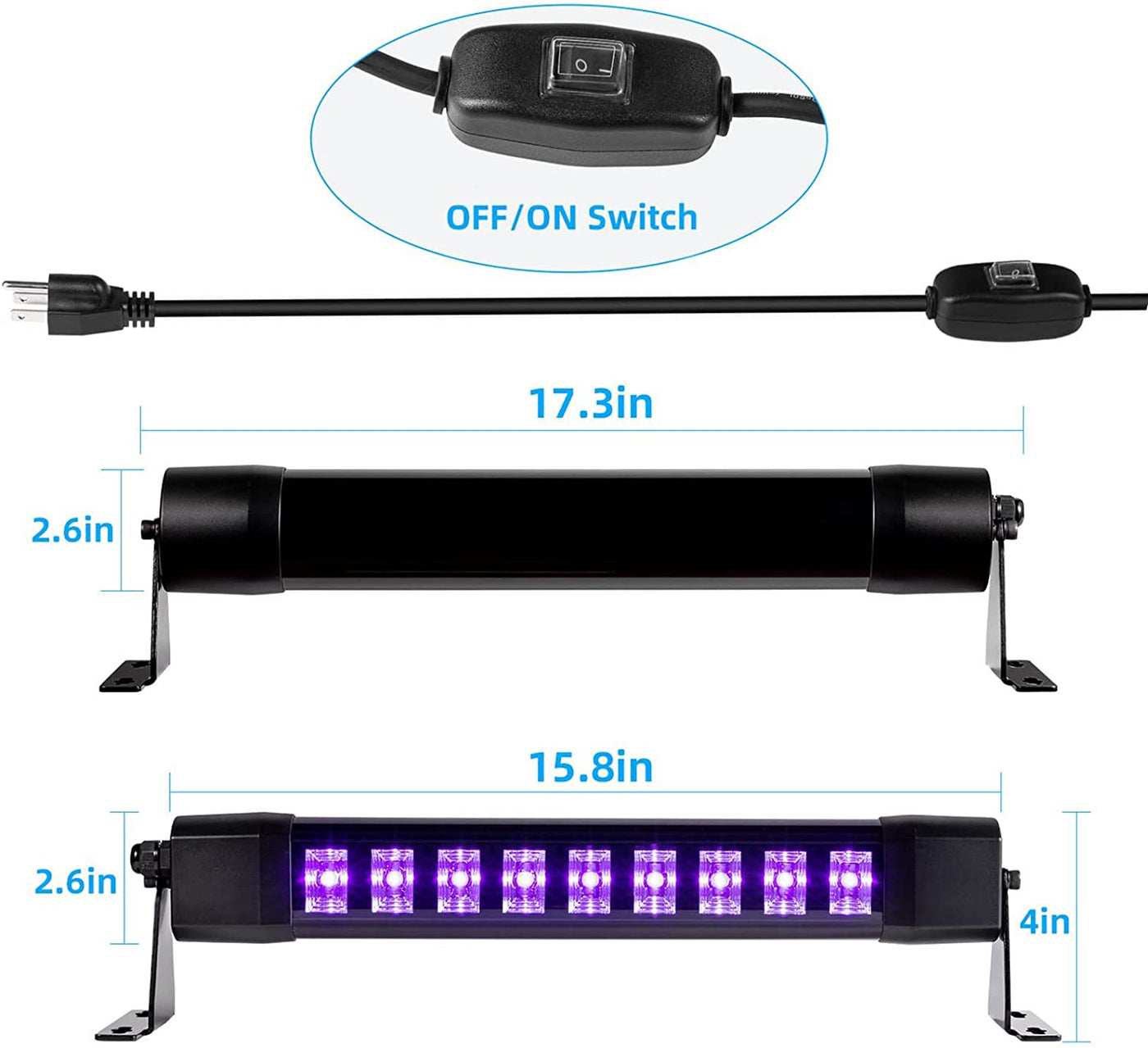 Upgraded Black Light,27W LED UV Bar Glow