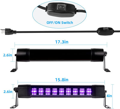 Upgraded Black Light,27W LED UV Bar Glow