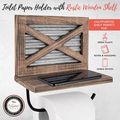Autumn Alley Toilet Paper Holder with Shelf