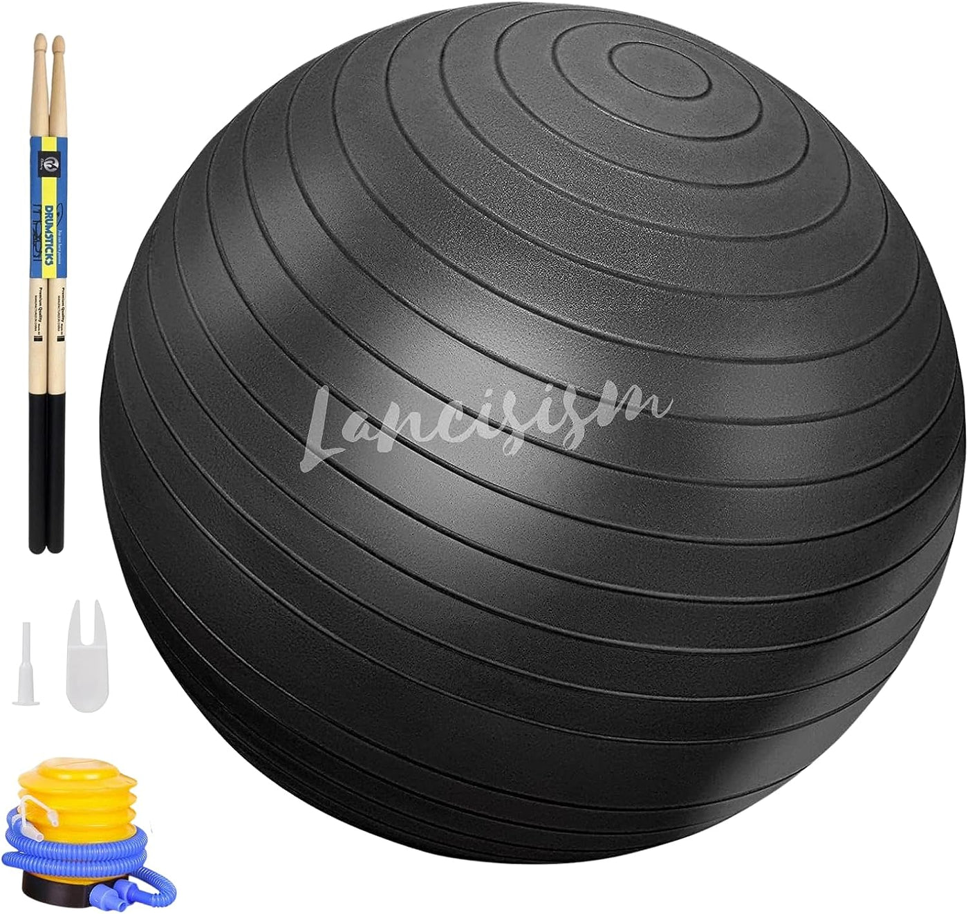 Cardio Drumming Equipment Set 26" Exercise Ball with Pump and Weighted