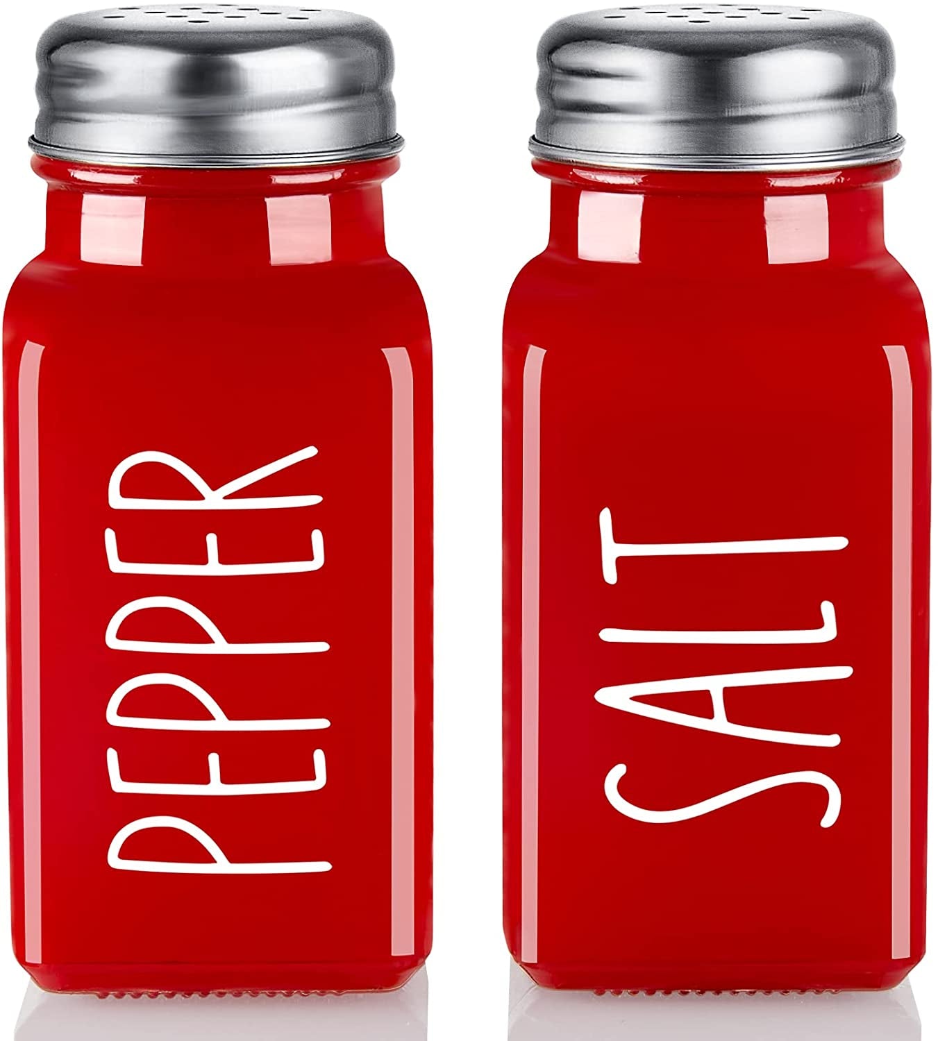 Red Salt and Pepper Shakers Set -  2.7 Oz Christmas Salt