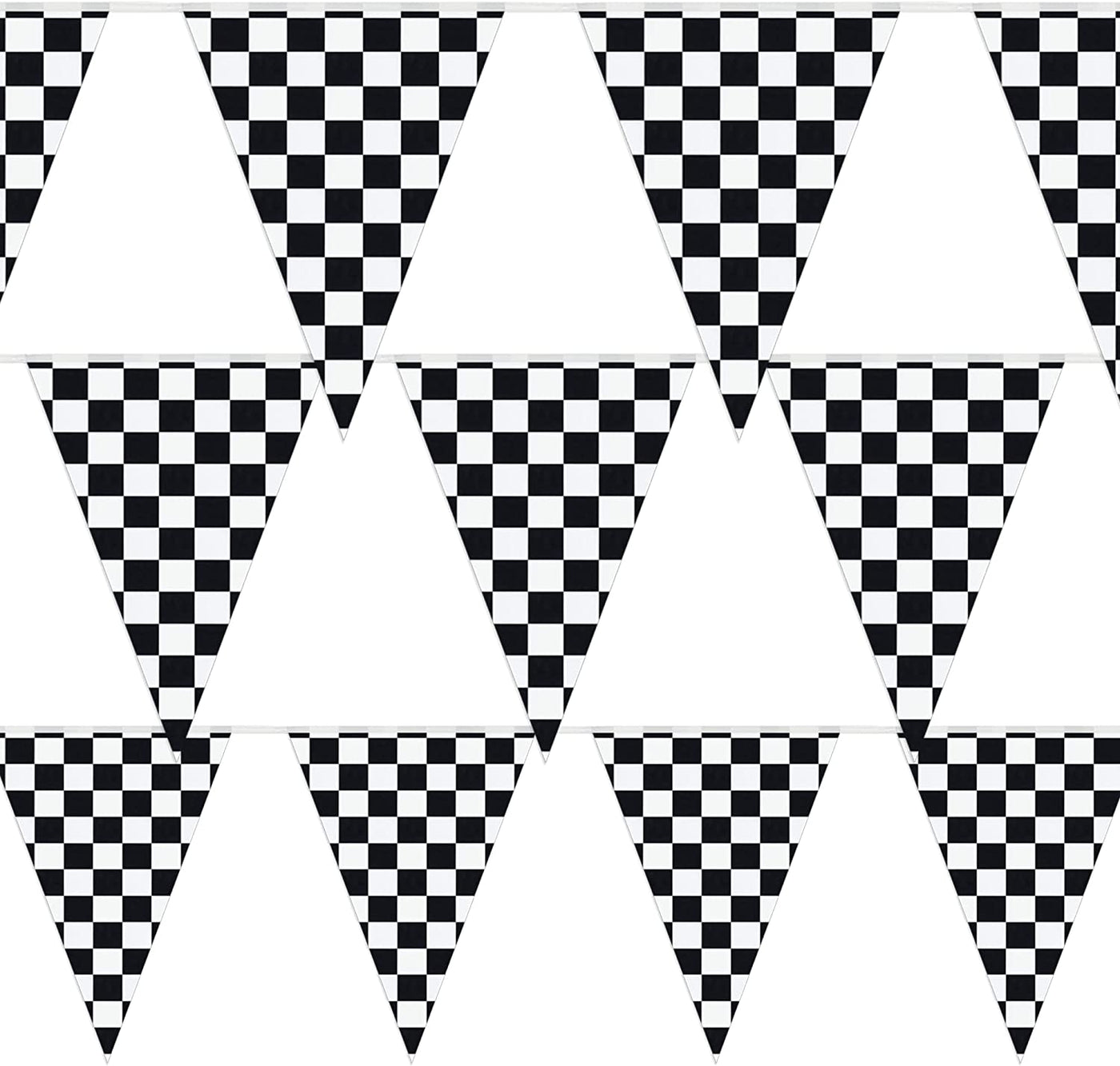 Checkered Flags Black and White 100’ FT Pennant Racing