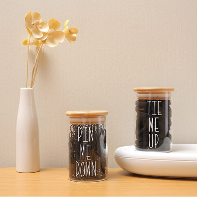 Apothecary Jars with Lids for Bathroom Storage Organizer