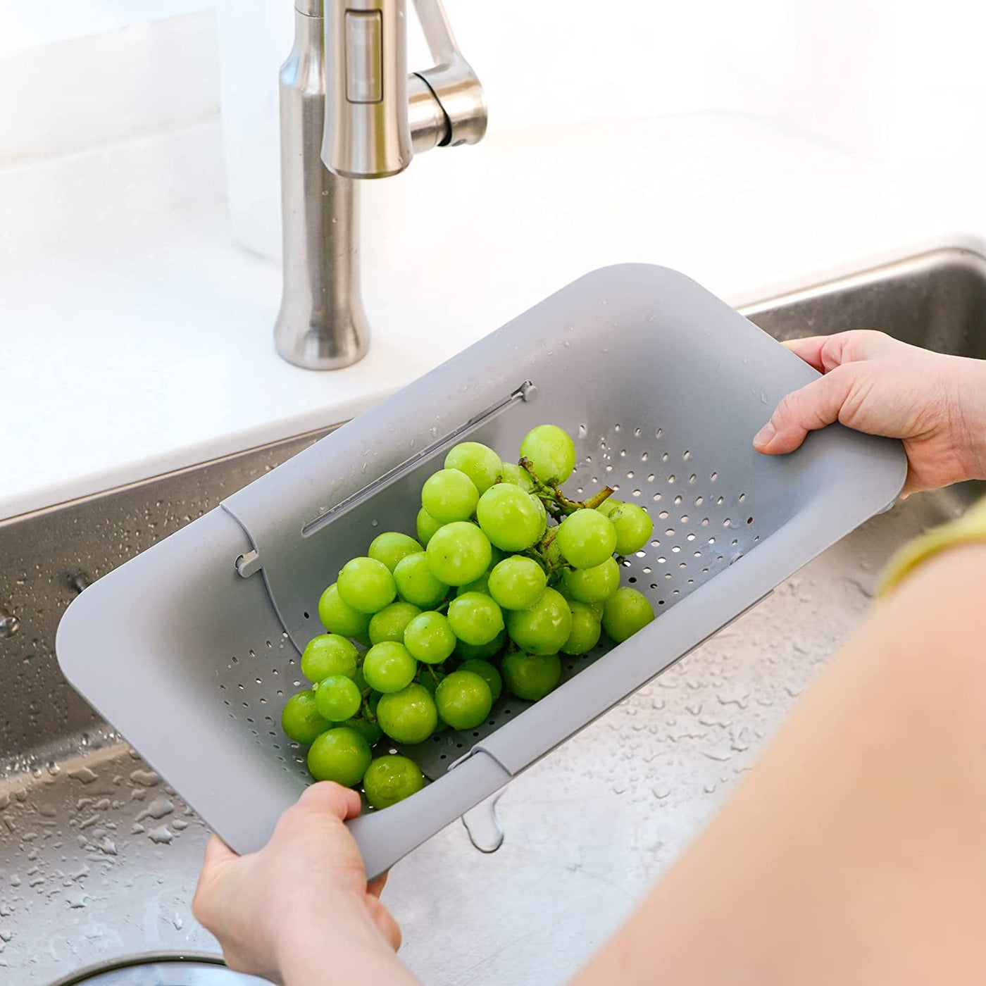 over the Sink Colander Strainer Basket Wash