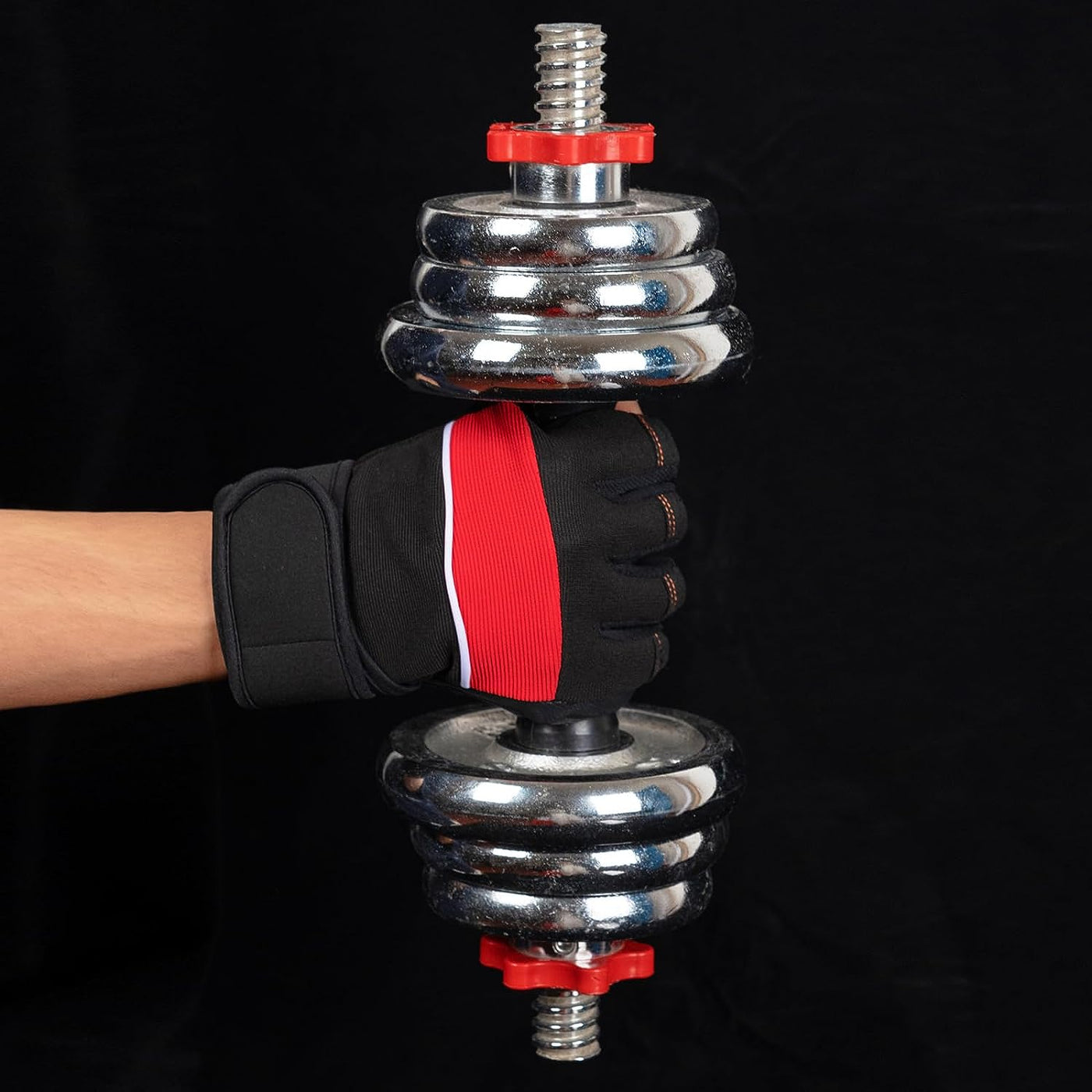 GCSIOM Fingerless Exercise Gloves Adjustable Wrist Wraps