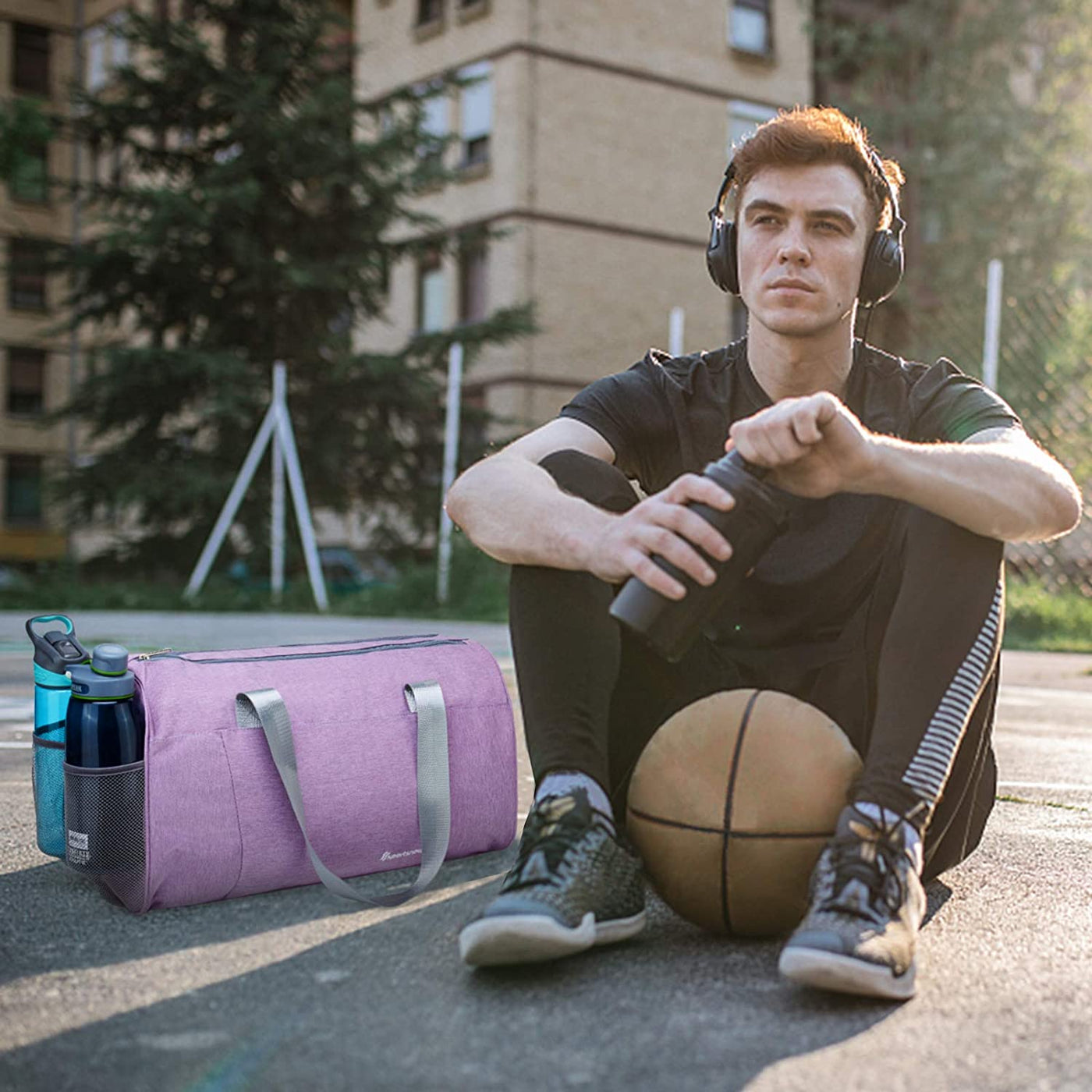 Sports Gym Bag with Wet Pocket & Shoe Compartment Fitness