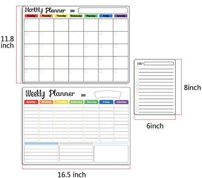 Magnetic Dry Erase Calendar Whiteboard Set