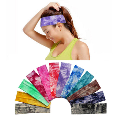 12 Pack Cotton Headbands by Teemico Tie Dye Headbands Cotton