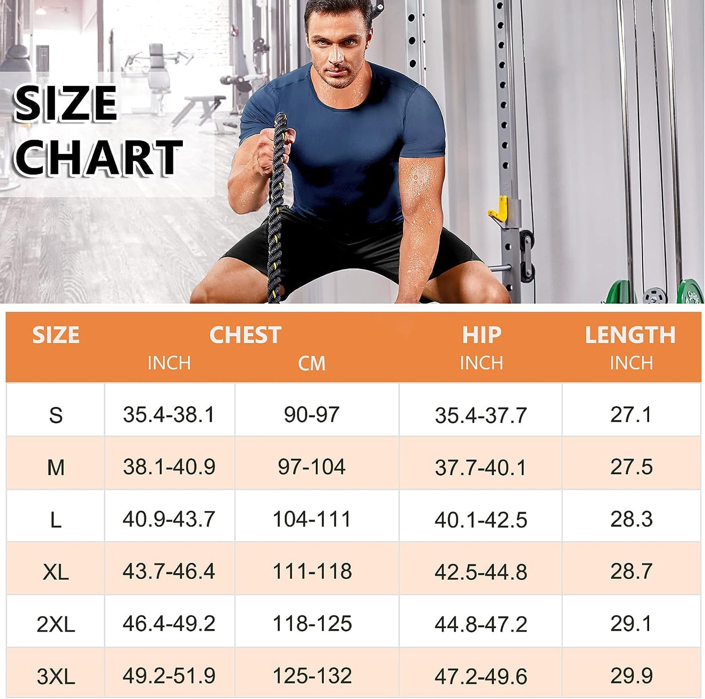 Men Sauna Sweat Vest Heat Trapping Compression Shirts Gym