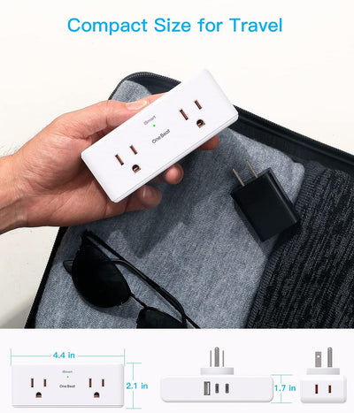 2 Pack Multi Plug Outlet Splitter, Electrical Multiple Outlet