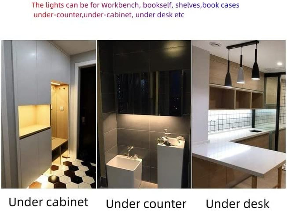 Under Cabinet Led Light Bar Linkable Closet Lamp for Shelf 3 Color Dimmable and Multi-Color White 12 Inch LED under Counter Lights Strip for Kitchen Magnetic Mounted 3 in Pack