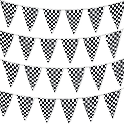 Checkered Flags Black and White 100’ FT Pennant Racing