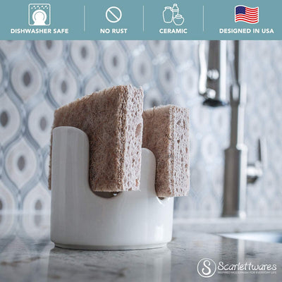 Dual Two Double Sponge Holder Kitchen Sink Organizer