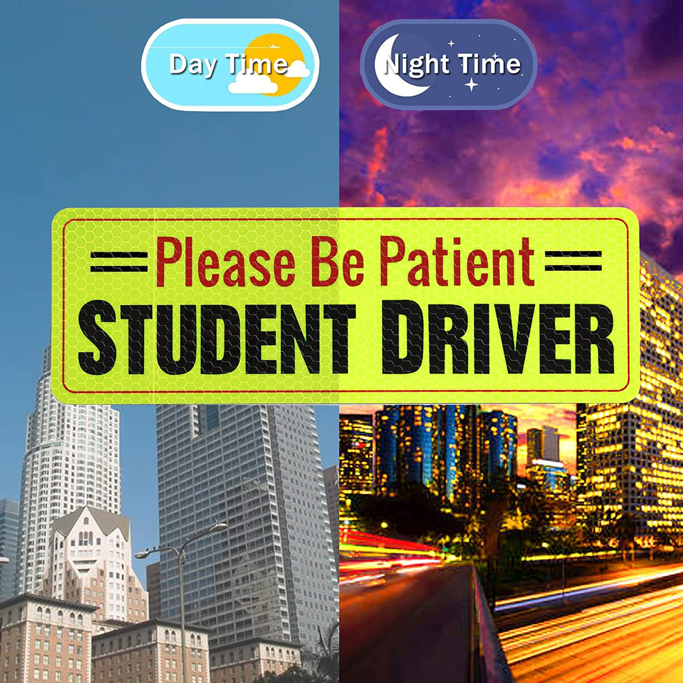 Student Driver Magnet for Car,Please Be Patient Student