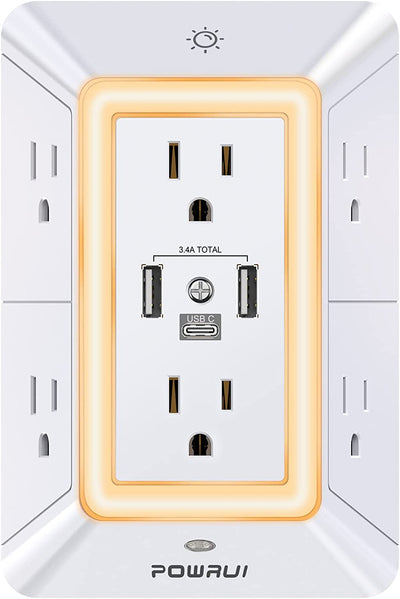 Surge Protector USB Outlet Extender