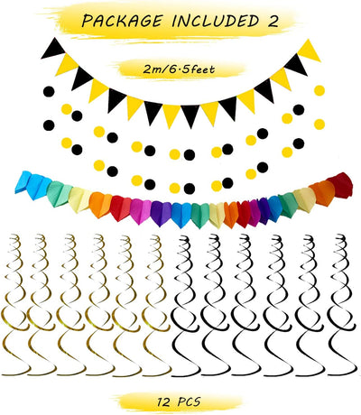 Fiesta Party Decorations 34 Pcs,Black & Gold Mexican