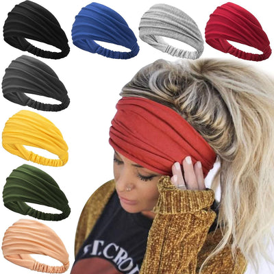 8 Pack Wide Headbands for Women Workout Sports Running Head Wrap