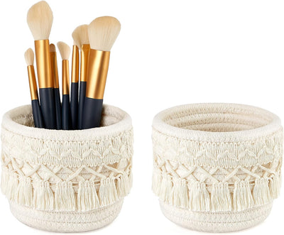 Macrame Makeup Brush Holder Organizer Comb Brushes