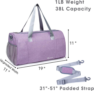 Sports Gym Bag with Wet Pocket & Shoe Compartment Fitness