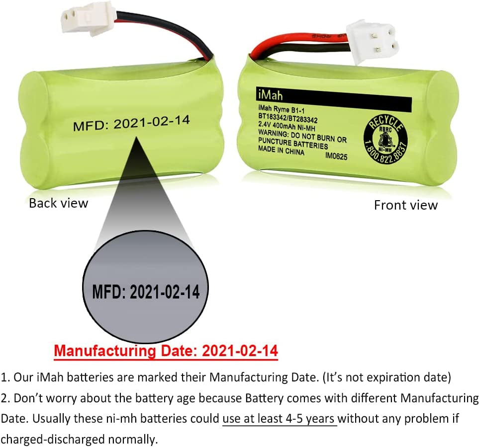 Imah BT183342/BT283342 2.4V 400Mah Ni-Mh Battery