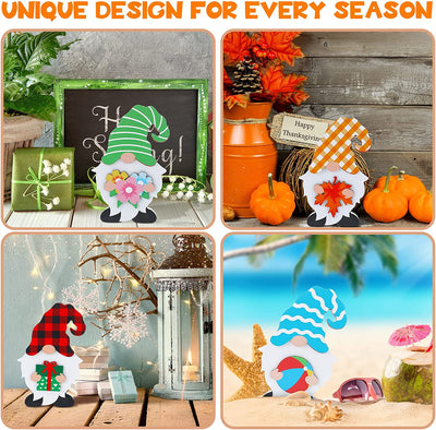 Interchangeable Fall Wooden Gnome Decor Holiday