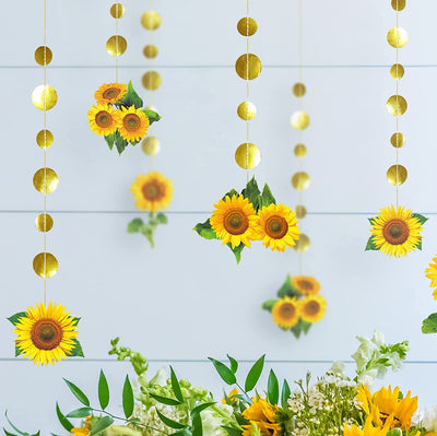 12 Pcs Sunflower Garlands Kids Birthday Party Decorations