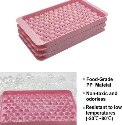 PINK Mini Small Ice Cube Trays Easy Release, 104X3