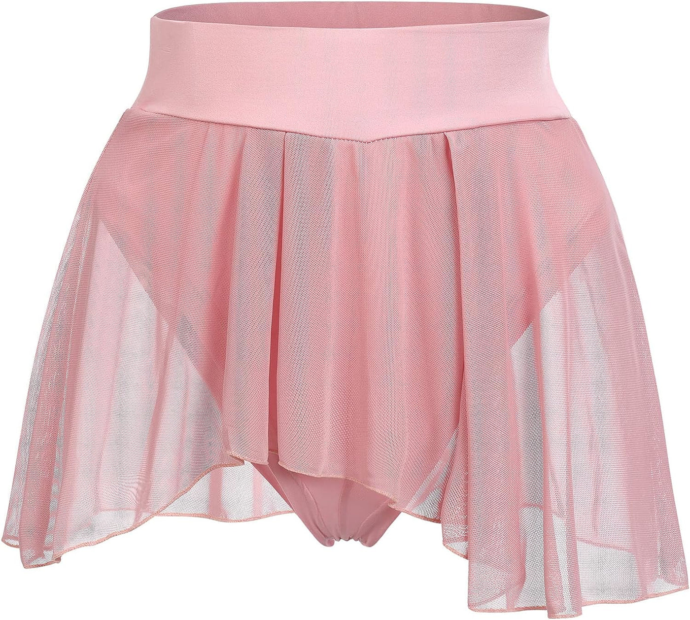 Women Flowy Pole Dance Shorts Rave Skirt Mesh Tulle Elastic