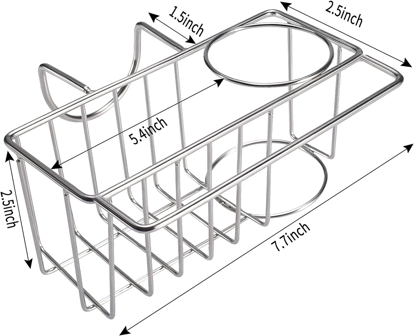 3-IN-1 Sponge Holder for Kitchen Sink, Stainless Steel