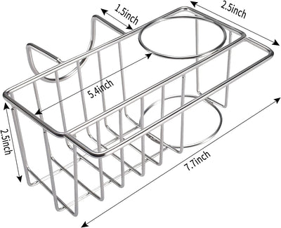 3-IN-1 Sponge Holder for Kitchen Sink, Stainless Steel