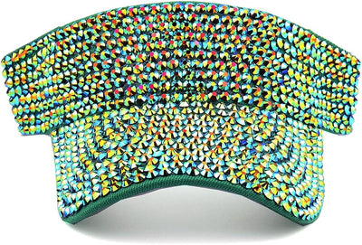 Shiny Rhinestones Sport Sun Visor Adjustable Summer Cap Visor Caps for Women Men