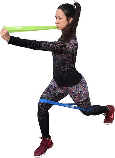 Resistance Loop Exercise Bands with Instruction Guide and Carry Bag, Set of 5