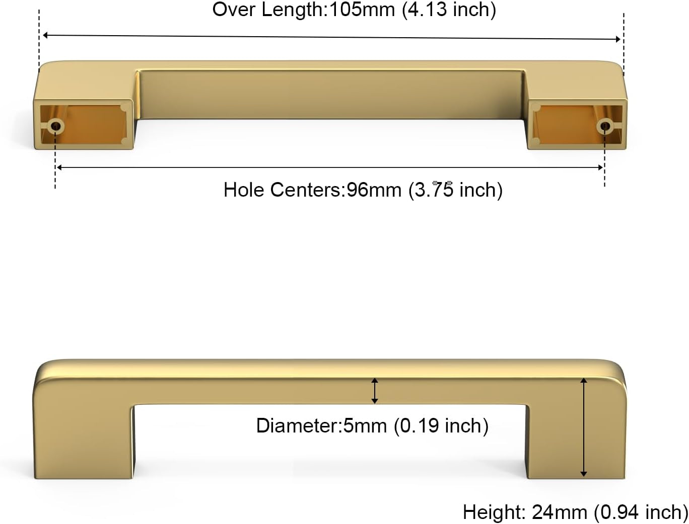 6-Pack Solid 3-3/4 Inch Center Hole Distance