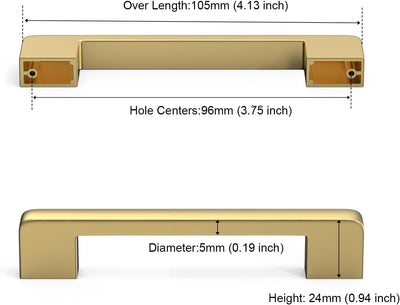 6-Pack Solid 3-3/4 Inch Center Hole Distance