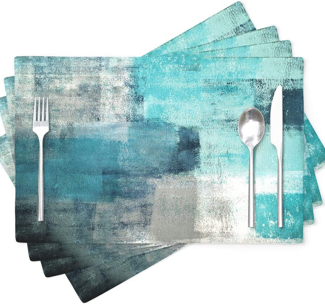 Modern Art Placemats, Cafe Placemats Turquoise