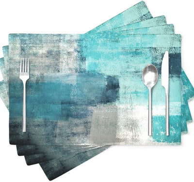 Modern Art Placemats, Cafe Placemats Turquoise