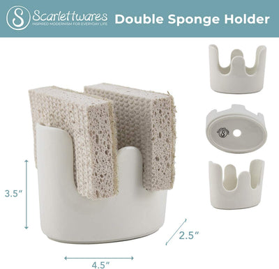 Dual Two Double Sponge Holder Kitchen Sink Organizer