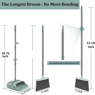 Kelamayi 2021 Upgrade Broom and Dustpan Set, Large 