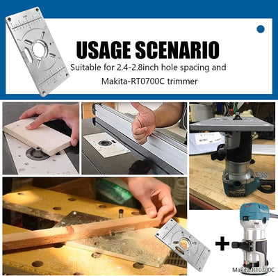 Router Plate, Aluminum Router Table Plate for Woodworking Router