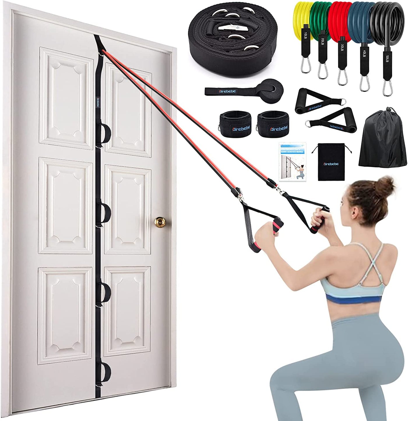 Door Anchor Strap for Resistance Bands Exercises, Multi Point Anchor