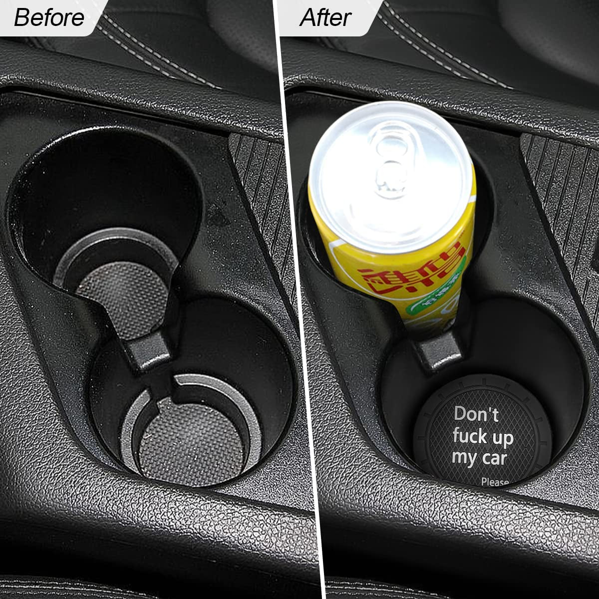 2 Pack Car Cup Holder Coasters, 2.75 Inch Non-Slip PVC