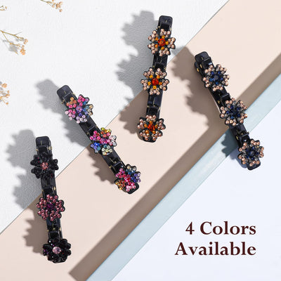 Sparkling Crystal Stone Braided Hair Clips for Women