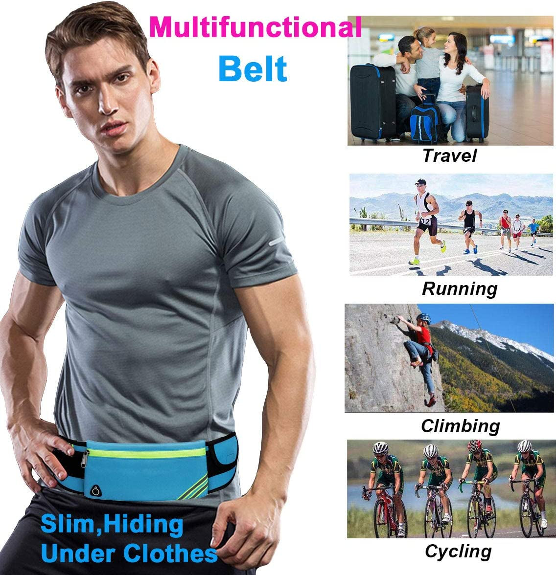 Running Belt Waist Pack Bag,Workout Gear,Gym Fitness Fanny