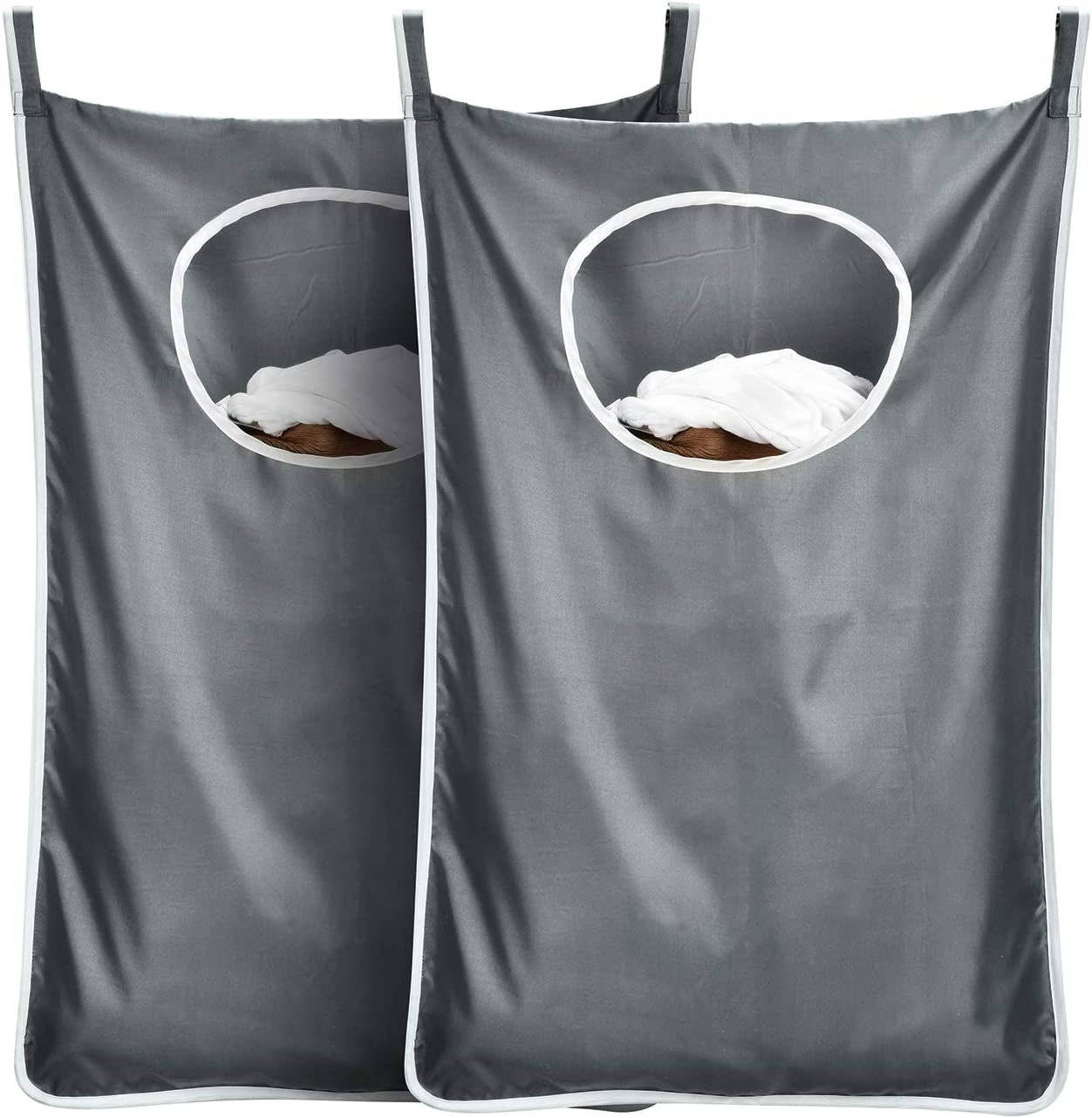 Durable Hanging Laundry Hamper Bag behind Door
