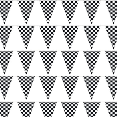 Checkered Flags Black and White 100’ FT Pennant Racing