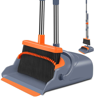 Upgrade Stand up Broom and Dustpan Set