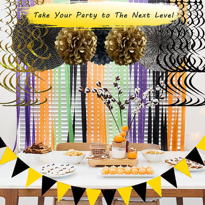 Fiesta Party Decorations 34 Pcs,Black & Gold Mexican