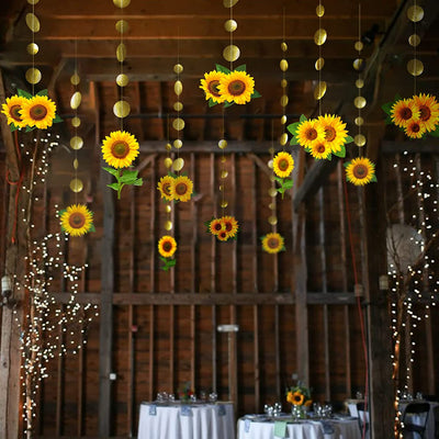 12 Pcs Sunflower Garlands Kids Birthday Party Decorations