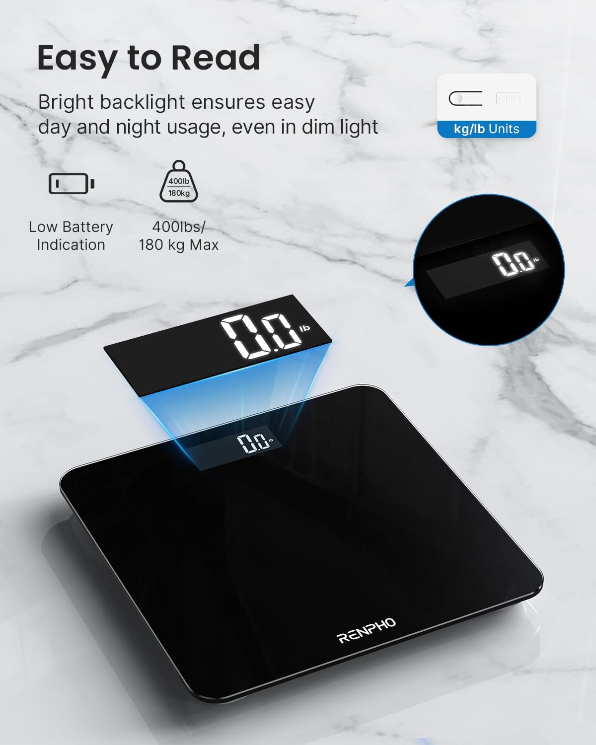 Digital Bathroom Scale, Highly Accurate Body Weight